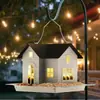 Bestseller transfronterizo comedero para pájaros casa de pájaros alimentada por energía solar, comedero para pájaros de doble compartimento colgante para jardín exterior, adorno decorativo