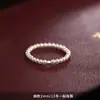 Anillo Apilable de Plata de Ley 925 con Perla Swarovski Banda Lisa Anillo de Dedo Índice con Perlas de Nicho de Alta Gama Simple Lujo Ligero para Mujer