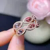 Anillo de Morganita Natural Alta Claridad Color Fuego Chispa Explosiva Piedra Suelta Tamaño 5*10mm Plata de Ley S925 Incrustación Exquisita