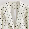 Atacado de roupas femininas transfronteiriço 2026 outono novo estilo europeu e americano moderno de alta qualidade blazer curto com estampa de bolinhas