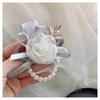 Flor de muñeca para dama de honor flor para hermana de la novia grupo flor bosque boda coreana pulsera de boda padres novio padrino broche