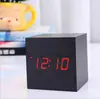 Reloj LED de madera creativo controlado por voz reloj despertador de madera multifuncional regalo para estudiantes reloj electrónico reloj de mesa fabricantes venta al por mayor