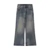 Muqiu Ropa para Hombre 2026 Nuevo Jeans Cleanfit Old Money Ligeramente Acampanados para Hombre, Pantalones Vintage Lavados de Corte Relajado