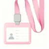 Porta-crachá retrátil com cordão, porta-cartão de crachá de trabalho, crachá de fábrica, protetor de cartão de acesso de estudante, porta-cartão de identificação com cordão