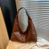 Bolsa de ombro de cor sólida estilo vintage, nova bolsa tote tendência verão 2026 versão coreana, bolsa de ombro casual de grande capacidade