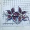 Patches de Tecido de Orquídea com Strass Multicor em Estoque na Fábrica, Patches de Strass Feitos à Mão para DIY em Vestidos, Sapatos e Chapéus, Acessórios de Decoração para Roupas