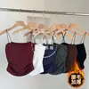 Camisola cálida nueva de lijado para otoño e invierno, para mujer, con almohadilla en el pecho por dentro y por fuera, para usar fina, espalda bonita, camiseta interior cálida