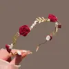 Luxuoso arco de cabelo de pérola rosa, acessório de cabelo elegante para um visual de coroa alta, ornamento de cabelo de espiga de trigo, presilha de cabelo vintage francesa, adorno de cabeça de alta qualidade