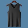 Verano para Hombre V Hombro Ancho Hilo de Algodón Sin Costuras Chaleco Deportivo Transpirable Camiseta Base Sin Mangas Algodón Fitness