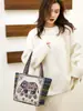 Bolso de Hombro, Bolso de Mano para el Trabajo, Bolso de Lona para Estudiantes, Bolso Estilo Chino, Bolso para Universidad Femenino, Minoría Étnica