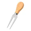 Fabricante Transfronteiriço Conjunto de Faca e Garfo para Queijo de Aço Inoxidável Faca para Manteiga e Queijo de Madeira de Acácia Doméstica Cortador de Pizza para Cozinha e Panificação
