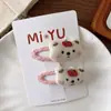 Novo Grampo Lateral de Gato de Algodão Fofo de Desenho Animado Estéreo para Crianças Franja BB Clip Corda para Rabo de Cavalo de Meninas Acessórios de Cabelo
