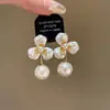 Noble Barroca~Pendientes Florales de Perlas de Alta Gama Franceses Vintage Románticos con un Temperamento Suave para Mujeres