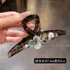 Pinza para el Cabello Grande de Flor de Cristal de Lujo Accesible de Gama Alta Coreana con Gran Volumen de Cabello y Pinza de Tiburón de Placa Completa Perla para el Cabello Adorno para la Cabeza Femenino