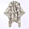 Xale Grande de Cashmere Sintético Estilo Novo para Mulheres, Cachecol Quente de Inverno, Decoração para Sala com Ar Condicionado nas Quatro Estações de Primavera e Outono, Poncho Dividido