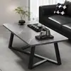 Mesa de centro para sala de estar para uso doméstico, elegante mesa de centro retangular de pedra para sofá de escritório, multifuncional de tamanho pequeno