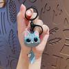 Cartoon big-eyed cabeça de gato boneca bonito chaveiro saco de carro pingente chaveiro criativo pequenos presentes por atacado