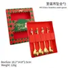 S Regalo de Navidad juego de cucharas de acero inoxidable lindo colgante cuchara de postre cuchara de café tenedor de fruta cuchara caja de regalo