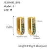 Aretes Largos en Forma de U de Acero Inoxidable Chapado en Oro de 18 Quilates que No se Desvanecen, Nuevos y Coloridos, con Circonita 5A, Rueda de la Fortuna Transfronteriza