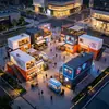 Loja de Contêineres para Influenciadores Ponto Turístico Cultural e Criativo Rua Comercial Rua do Mercado Noturno Cafeteria Quiosque de Chás Contêiner Casa Móvel