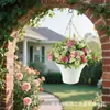 Nuevo Cesta Colgante de Flores Artificiales de Primavera Transfronteriza de Amazon Guirnalda de Cesta Colgante Decoración de Maceta Colgante de Hierro para el Hogar Accesorios