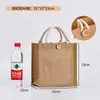 Bolsa de Linho Atacado Sacola de Juta DIY Bolsa de Mão de Linho Ecológica Bolsa de Linho Padrão de Logo Imprimível