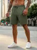 2026 Nuevos Shorts Transfronterizos Casuales Cintura Elástica Cordón Tejido de Punto de Longitud Media Shorts para Vacaciones de Verano con Bolsillos