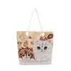 Bolsa Feminina Popular Bordada com Elefante Moda Bordada de Ombro Único Grande Tote Alta Capacidade Desenho Animado Lona para o Dia a Dia