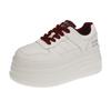 Zapatillas Blancas de Mujer para Aumentar la Altura, Suela Ultra Gruesa, Nuevo Estilo Primavera y Otoño 2026, Tacto de Alta Gama, Zapatillas Deportivas Casuales Color Rojo Angola