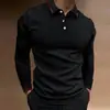 Comercio Exterior Primavera y Otoño Nueva Camisa Polo para Hombre Cuello Solapa Manga Larga Golf Casual Deportiva Top Camiseta de Color Contrastante