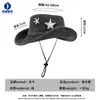 Sombrero de Cubo de Estrella de Cinco Puntas Nuevo de Verano Ala Ancha Protección Solar Sombrero Simple para el Sol Protección UV Versátil de Moda Desgastado