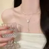 Titânio Aço Sem Cor Cintura Pequena Luz Colar de Luxo Verão Feminino Internet Celebridade Nicho High-end Design Acessórios Pingente de Corrente de Clavícula
