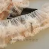 Falda tutú de encaje plisado de malla hecha a mano para manualidades, 15 cm de ancho, falda de pastel plisada, decoración de ropa de muñeca, nuevo