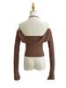 2023 principios de otoño nuevo color puro hebilla colgante suéter de chica caliente para mujer sexy halter con cordones fuera del hombro ajustado corto