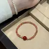 Pulsera Cuadrada de Plata de Ley S925 Plata Rota Diseño de Nicho Simple Natural Pulsera Roja del Sur Pulsera del Año Animal Pulsera de Ágata Roja