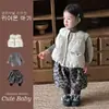 [Personalizado] Roupa de inverno estilo coreano para bebês meninas: colete matelassê super fofo, calça de fleece com estampa de leopardo e um conjunto quente de três peças