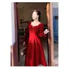 Vestido de Noiva Estilo Francês Toast 2026 Novo Vestido de Noiva e Noivado Manga Longa Baile de Formatura Elegante e Gracioso