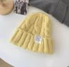 Gorro de Inverno para Mulheres, Design de Urso Estilo Coreano, Forrado com Lã e Espesso, Gorro de Tricô Protetor de Orelhas, Gorro Pulôver Corta-Vento, Espesso e Quente