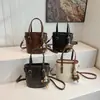 Bolso de Mano Retro Transfronterizo Otoño e Invierno para Mujer 2026 Nueva Moda Bolso Versátil de Hombro Cruzado Bolso Cubo de Gama Alta