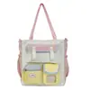 Bolso Cruzado de Estilo Coreano para Mujer 2025 Nuevo Lindo Combinación de Colores Estilo Universitario Bolso de Hombro Estudiante de Secundaria Bolso Tote de Gran Capacidad Moderno