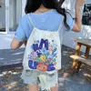 Mochila con Cordón de Dibujos Animados de Conejito Retro Original Bolsa de Lona de Gran Capacidad para Mujer Nueva 2025 Mochila de Viaje para Estudiante