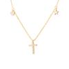 Colar Cruz Amor Diamante Prata Esterlina 925 Feminino Simples Luxo Leve Exquisito Estilo Socialite Temperamento Corrente da Clavícula 0104T