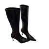 Botas Nuevas de Otoño e Invierno Tacón Fino Botas Altas Botas de Montar 2026 Estilo Europeo y Americano Punta Fina Adelgazantes Botas Largas para Chica Primera Cita Temporada Charol