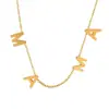 Collar con colgante de letra de personalidad chapado en oro de acero inoxidable con diseño de nicho que combina con todo, regalo para el Día de la Madre.