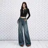 Jeans Rectos Lavados Vintage Desgastados Bigote Azul Claro Transfronterizos para Mujer, Nuevo Estilo Principios de Otoño 2026, Corte Delgado para Figuras Petite