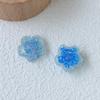 Pendientes de resina hechos a mano con lentejuelas de diamantes de colores, tamaño pequeño, flor pequeña, accesorios para el cabello femenino, venta al por mayor, de Corea del Sur
