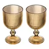 Conjunto de 2 Tigelas de Vidro Metálico Âmbar Lines 380ml - Wolff