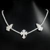Nuevo Set de Plata S925 Cadena de Tenis de Moissanita de 3 mm Cruz Manos Orando Collar Hip Hop Europeo y Americano
