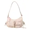 Bolso Axila Personalizado Estilo Coreano Estilo Motociclista para Mujer, Nuevo Primavera 2026 Textura Retro Versátil Bolso de Hombro y Cruzado