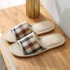 Pantufas de linho para mulheres primavera e outono quatro estações interior casa algodão e linho sola macia casa antiderrapante verão atacado casal homens